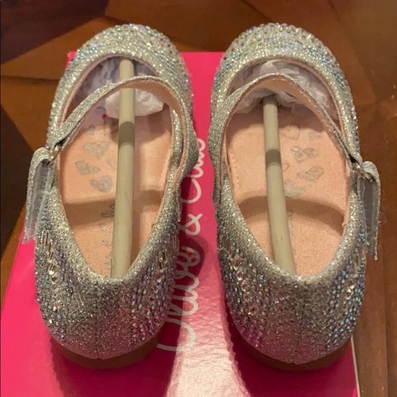 Silver Glitz Toddler Dress Shoes SZ 6 - Picture 4 of 8